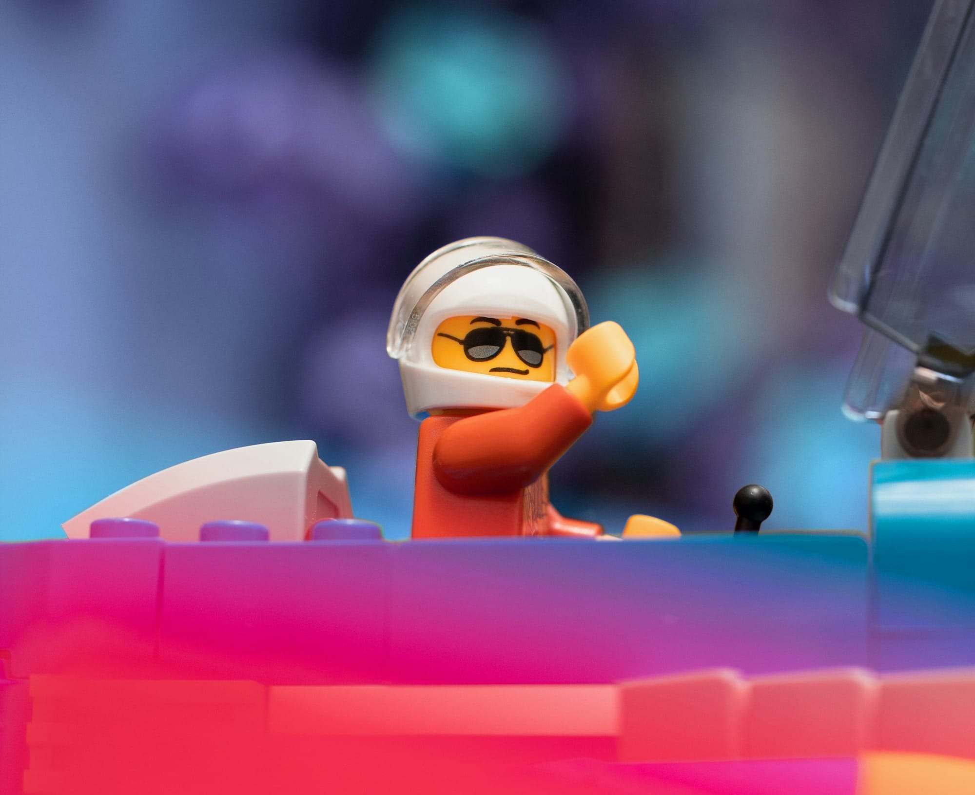 lego mini figure in shallow focus lens
